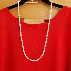 EUC Faux Pearl Rope Necklace